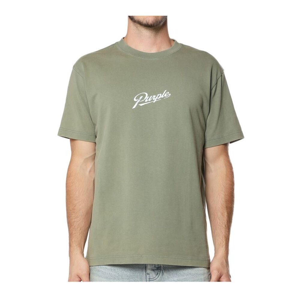 Purple Brand Crew Neck T-Shirt HWT Jersey Mens Green P117